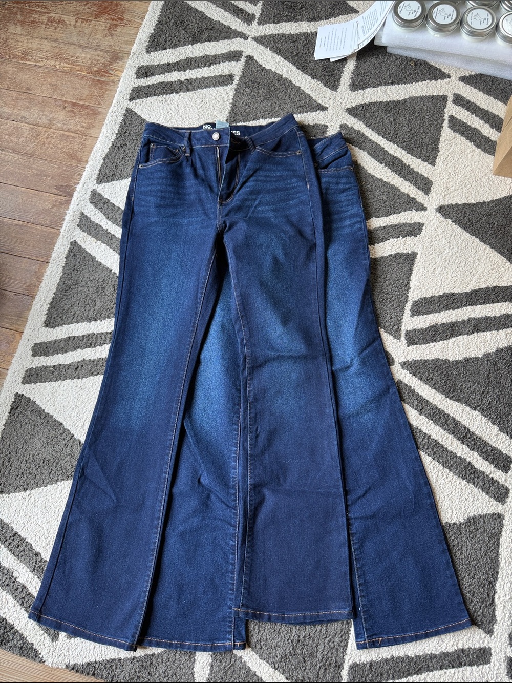 No Boundaries Dark Blue Wide Leg Flare Jeans